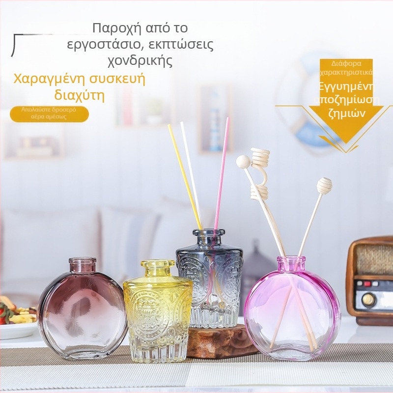 Μπουκάλι Αρωματοθεραπείας με χαρακτικό ρωμαϊκού στυλ για οικιακή διακόσμηση, γυαλί σόδα-λάιμ, προσαρμόσιμο