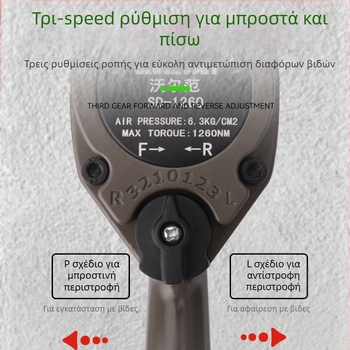 Επαγγελματικού επιπέδου πνευματικό κλειδί με σετ υποδοχέων 1/2 ιντσών, υψηλή ροπή