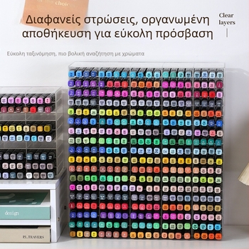 Βάση αποθήκευσης μαρκαδόρων για γραφείο, διαφανής, με μεγάλη χωρητικότητα και πολλαπλά διαμερίσματα