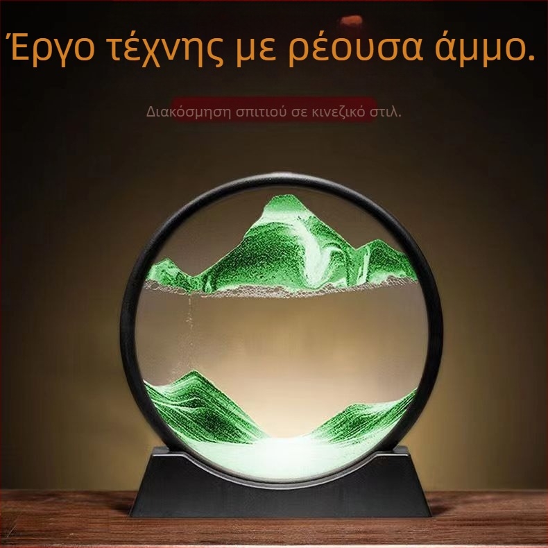 Διακοσμητική λάμπα με ωρολόγιο από άμμο, γυάλινο στηρίγμα, μοντέρνος μινιμαλισμός, μοντέλο 005, κατάλληλη για εσωτερικούς χώρους, τάση ≤36V
