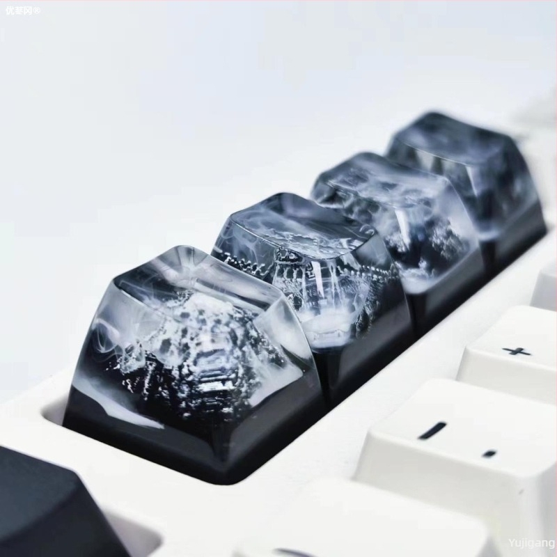 Keycap από ρητίνη για μηχανικό πληκτρολόγιο, με σχέδιο σε στυλ μελανιού: Μεγάλο Τείχος, βουνά και κοιλάδα
