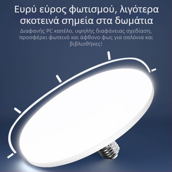 Λάμπα LED με βάση E27, 1100 lm, δέσμη 180°, 220V, ζωή 10000 h