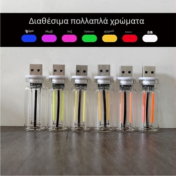 USB Νυχτερινό Φως με Αισθητήρα Αφής – Γυάλινο Φως Διακόσμησης για Κομοδίνο και Αυτοκίνητο, Μοντέλο 352, Ισχύς 5, Τάση 5