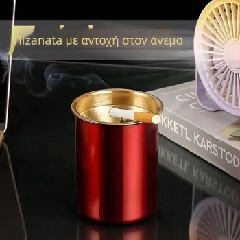 Τασάκι από ανοξείδωτο ατσάλι με καπάκι, σχήμα φούνας – κατάλληλο για οικία και γραφείο, πρόληψη διάσπαρσης στάχτης