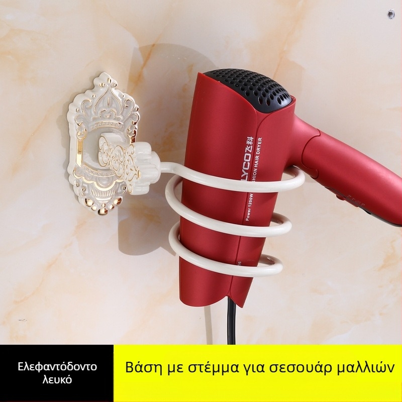 Επιτοίχιος στήριγμα για πιστολάκι μαλλιών — Αλουμινίου κράμα, Μοντέλο 001, Αντικέ φινίρισμα, Φόρτωση 15 kg