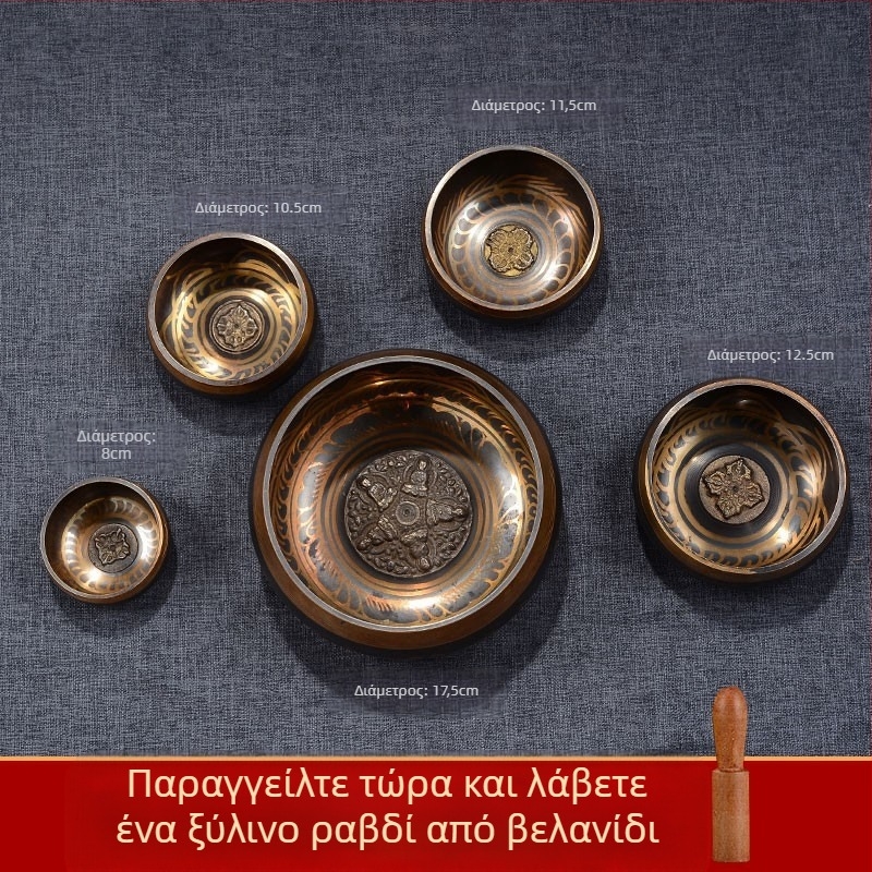 Βουδιστικό χάλκινο δοχείο ήχου για ανάγνωση σούτρων και θεραπεία με ήχο — μπρονζέ διαλογιστικό μπολ, μάρκα Yidian auspicious color