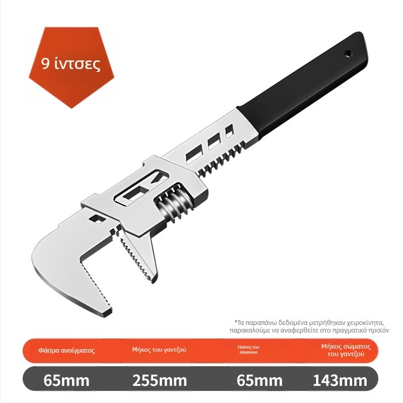 Πένσες σωληνώσεων μπάνιου με ορθογώνιο γωνία και ρυθμιζόμενα, μεγάλο άνοιγμα, χρωμοβάνδιο κράμα χάλυβα