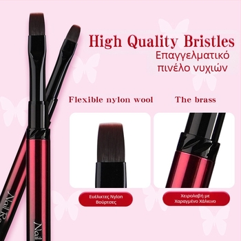 Σετ εργαλείων νυχιών για εφαρμογή gel με κεφαλές βούρτσας επίπεδη, κυκλική, τετράγωνη και οβάλ; 4 τεμάχια με μακριά μεταλλικά κοντάρια; φωτοθεραπευτική πένα