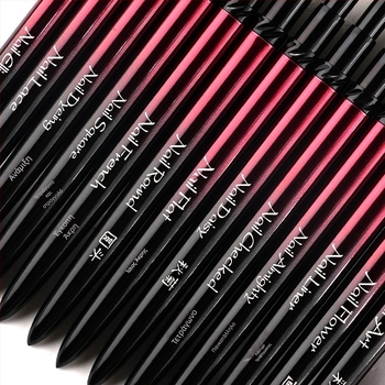 Σετ εργαλείων νυχιών για εφαρμογή gel με κεφαλές βούρτσας επίπεδη, κυκλική, τετράγωνη και οβάλ; 4 τεμάχια με μακριά μεταλλικά κοντάρια; φωτοθεραπευτική πένα