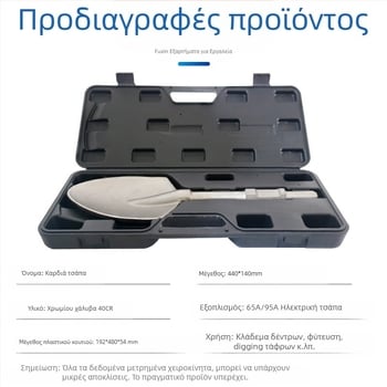 65A Ηλεκτρική σφυρίδα με διευρυμένο κεφάλι φτυαριού και παχύτερη λεπίδα — εξάγωνη λαβή, Fu Xin