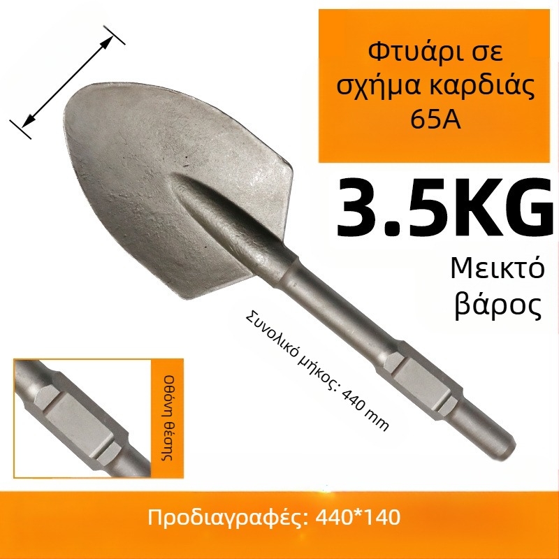 65A Ηλεκτρική σφυρίδα με διευρυμένο κεφάλι φτυαριού και παχύτερη λεπίδα — εξάγωνη λαβή, Fu Xin