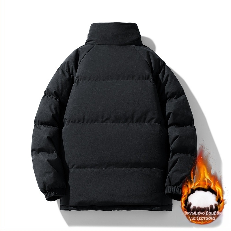 Unisex παλτό chenille από βαμβάκι, με σταθερό γιακά, επένδυση από ακέτα, γέμισμα πολυεστέρα-βαμβάκι, φθινοπωρινό-χειμερινό