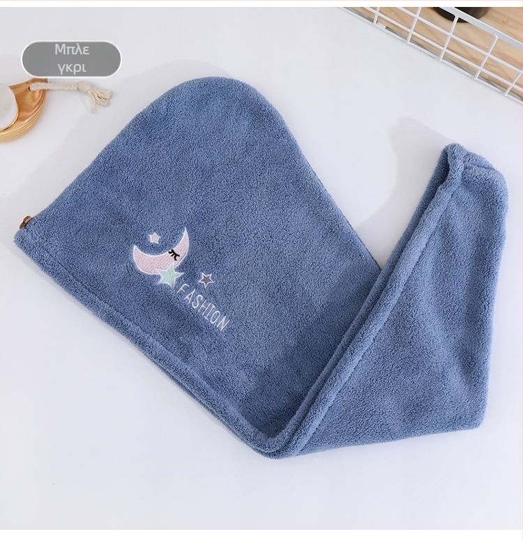 Κοραλλοφλιζέ καπέλο στεγνώματος μαλλιών με κέντημα, απορροφητικό, γρήγορο στέγνωμα, 150D νήμα, βάρος 50–79 g