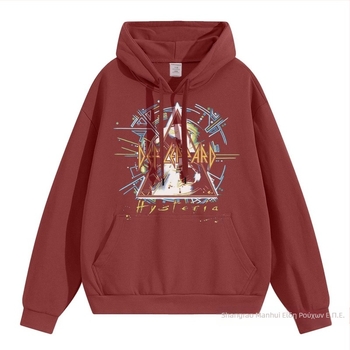 Φούτερ με κουκούλα – χωρίς γιακά, μοτίβο ροκ μουσικής, χαλαρή γραμμή, για άνδρες, Άνοιξη 2025