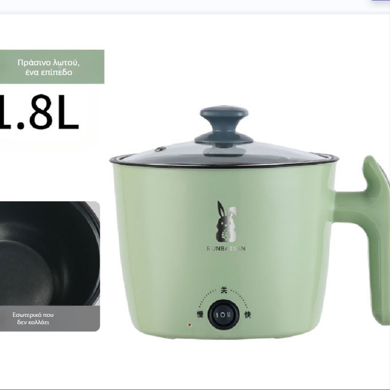 Ηλεκτρική χύτρα 600W, πολυλειτουργική: ατμός, τηγάνισμα, μαγείρεμα, στιφάδα, κατσαρόλα; κατάλληλη για 1–2 άτομα; εσωτερικός κάδος από ανοξείδωτο χάλυβα; 110V