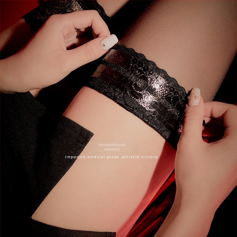 Κάλτσες πάνω από το γόνατο με δαντέλα και αντιολισθητική σιλικόνη, υπερ-λεπτό μείγμα νάιλον (50–70%), μακρύ σωληνωτό σχέδιο, αόρατο σχήμα