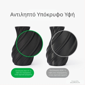 Νήμα 3D εκτύπωσης ASA-CF με ανθρακονήματα – Υψηλή αντοχή, σκληρότητα, αντοχή σε εξωτερικές συνθήκες, αντίσταση σε παραμόρφωση