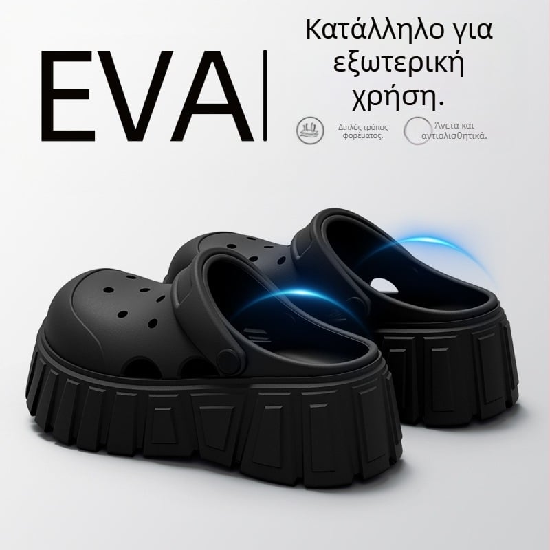 Crocs γυναικεία σάνδαλα με παχύ πάτο, αναπνεύσιμη EVA άνω επιφάνεια, EVA σόλα 3.5 cm+, κατασκευή injection-molded, Καλοκαίρι 2025