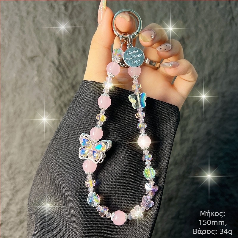 Kaixingda A1217 Χειροποίητο γυναικείο λουράκι τηλεφώνου με γεωμετρικό μοτίβο από τεχνητούς κρυστάλλους