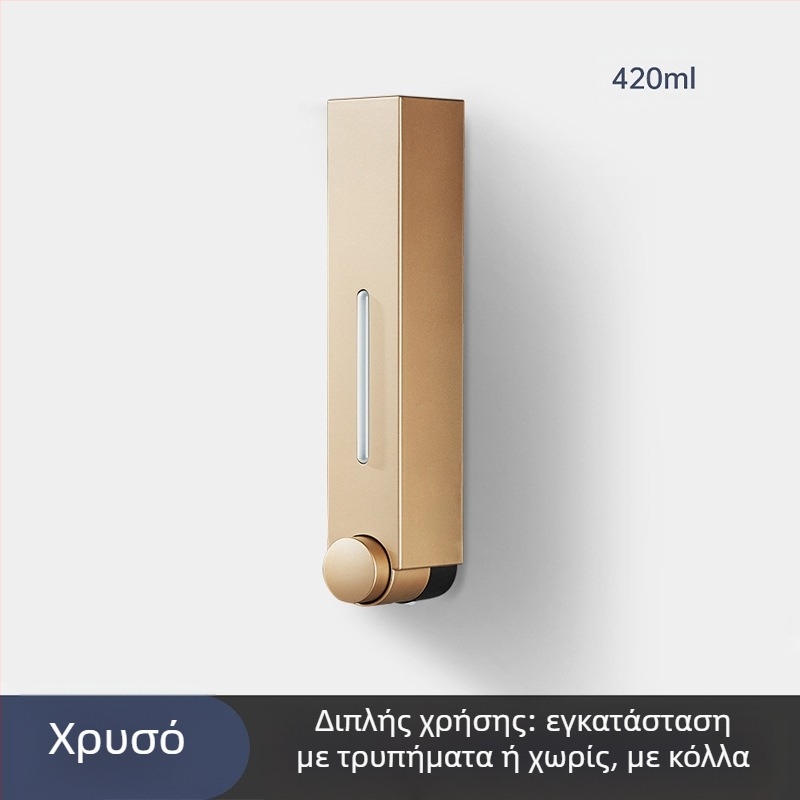 Δοσομετρητής σαπουνιού και σαμπουάν τοίχου από ABS, χειροκίνητη λειτουργία πάτησης, μοντέρνος μινιμαλιστικός σχεδιασμός, μπάνιο και κουζίνα, μάρκα British Hansha