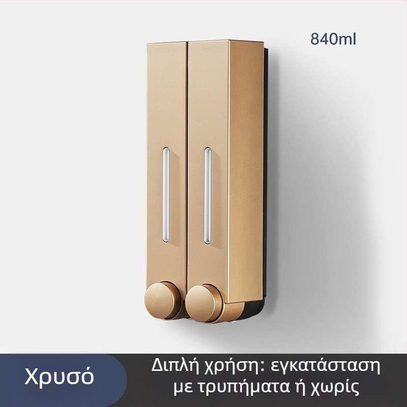 Δοσομετρητής σαπουνιού και σαμπουάν τοίχου από ABS, χειροκίνητη λειτουργία πάτησης, μοντέρνος μινιμαλιστικός σχεδιασμός, μπάνιο και κουζίνα, μάρκα British Hansha