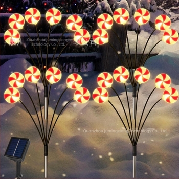 Ηλιακό LED φως σε σχήμα γλειφιτζούρας για εξωτερικό κήπο, μοντέλο D285, μάρκα JMX, χειροκίνητος διακόπτης, τάση 1.2V, διάρκεια φωτισμού 6–12 ωρών