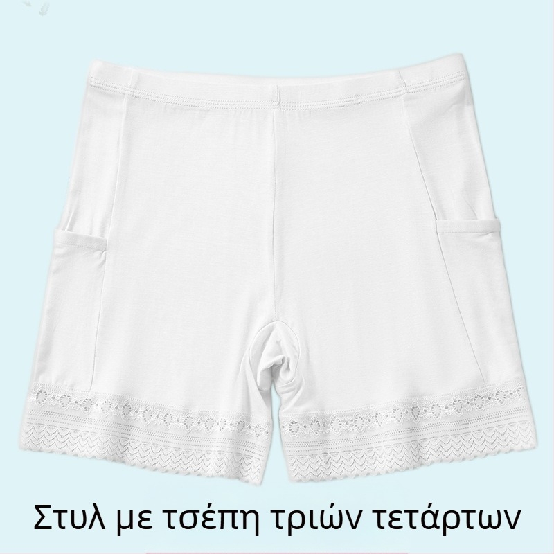 Γυναικείοι σορτς βισκόζη με δαντέλα, ασφαλείς, μεσαίας μέσης ζώνης, βαμβακερή επένδυση, γρήγορο στέγνωμα