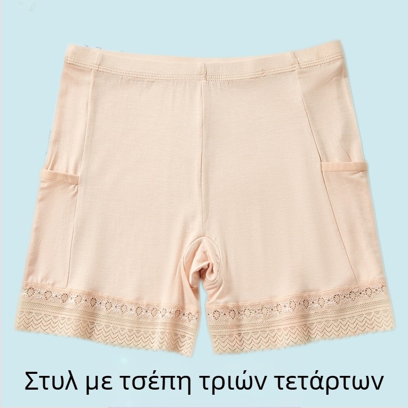 Γυναικείοι σορτς βισκόζη με δαντέλα, ασφαλείς, μεσαίας μέσης ζώνης, βαμβακερή επένδυση, γρήγορο στέγνωμα