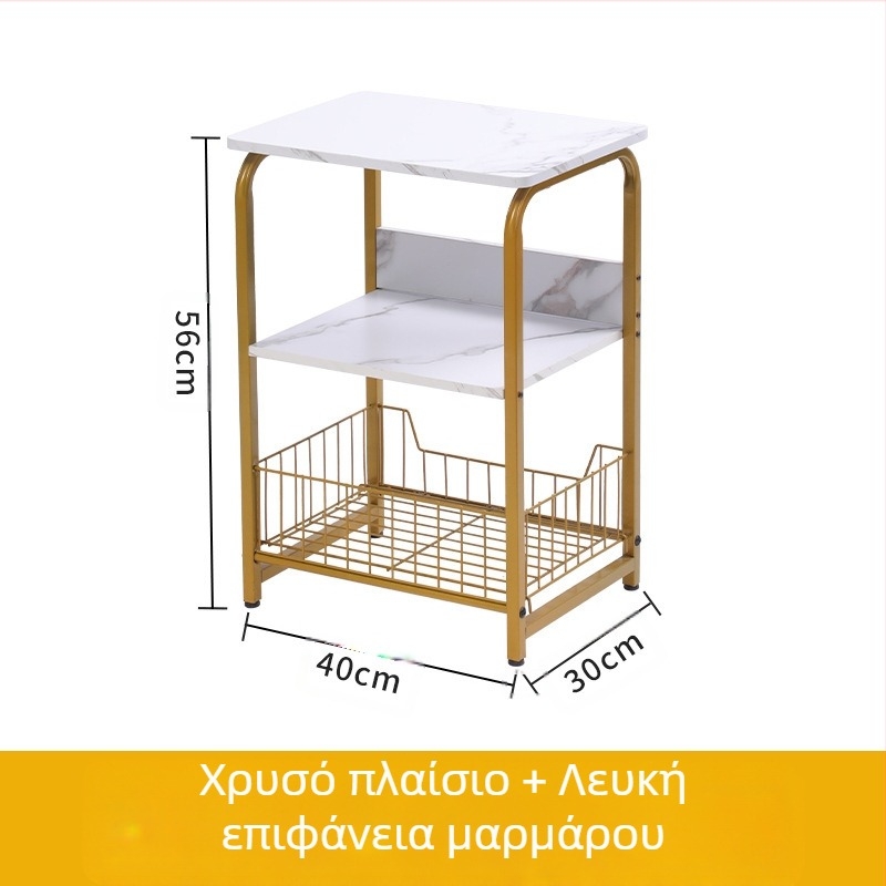 Li Yao 55 πλευρικό τραπεζάκι με μεταλλικό σκελετό, MDF Melamine επικάλυψη, φινίρισμα με βαφή ψησίματος, τετράγωνο σχήμα, με χώρο αποθήκευσης