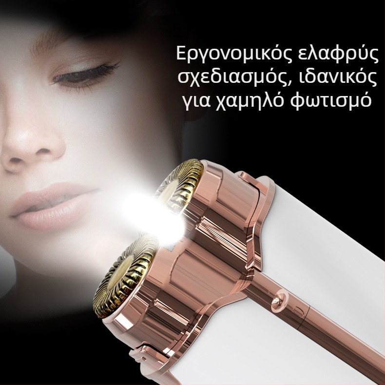 Ηλεκτρική συσκευή αποτρίχωσης για γυναίκες, πλένεται, τροφοδοσία USB, διπλή κεφαλή ξυριστικής με λεπίδες από ανοξείδωτο χάλυβα, μοντέλο S107, κινητήρας με βούρτσες