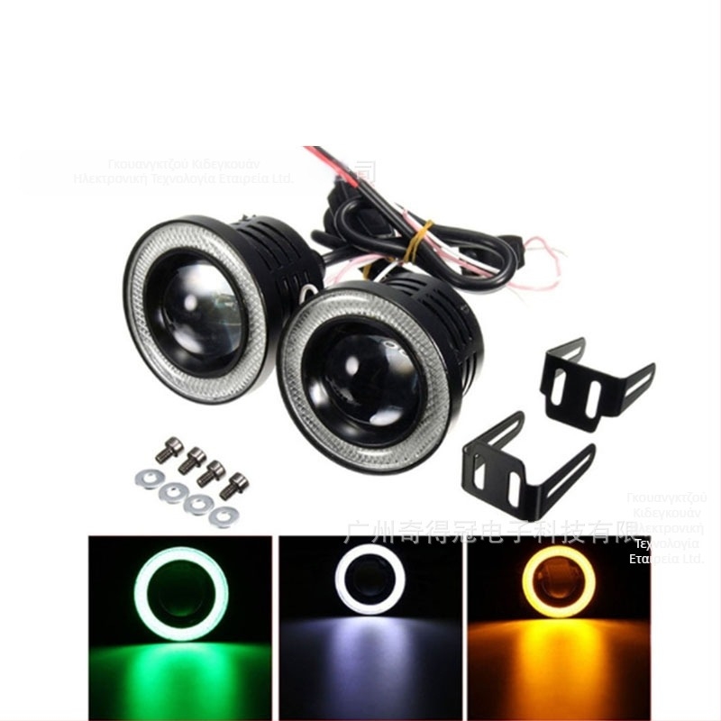 LED φανάρι ομίχλης COB 30W, Halo Angel Eye δαχτυλίδι, 12V, 3000 lm, 6000–7000K