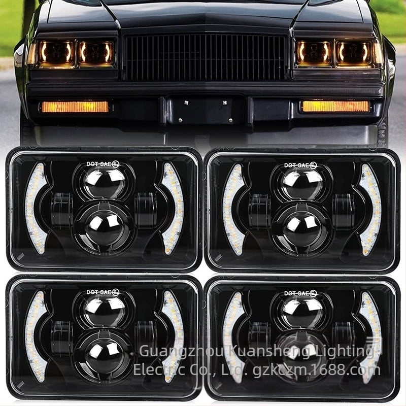 LED τετράγωνος προβολέας για μοτοσικλέτα GMC/Chevrolet/Suzuki DRZ – 60W, 10-30V, IP67, χυτό αλουμίνιο