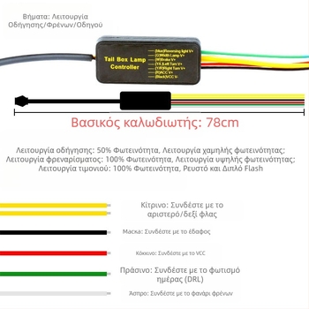 LED φως φρένου υψηλής τοποθέτησης για αυτοκίνητο, μοντέλο 2835-144, 12V, 9.72W, 2880 lm, 7000–8000K