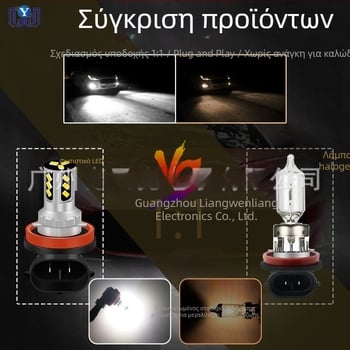 LED προβολέας ομίχλης αυτοκινήτου – μοντέλο H8/H11 3020 15Smd, 6.5W, 12-48V, 750lm, 50 000h