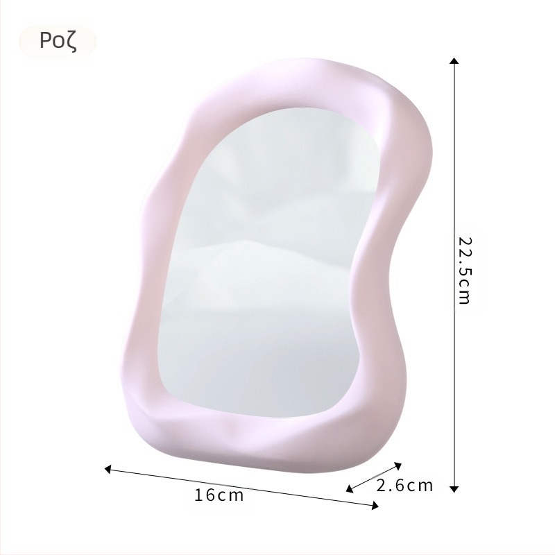 Καθρέφτης μακιγιάζ επιτραπέζιος με σχέδιο σύννεφο, HD καθρέφτης, πλαστικό πλαίσιο, ασημένιο καθρέφτης