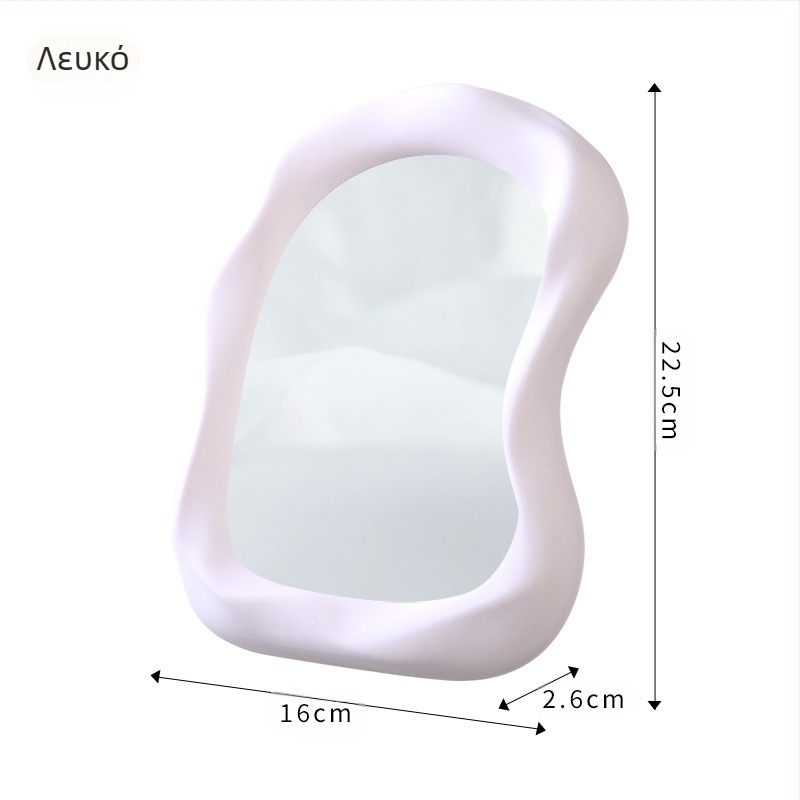 Καθρέφτης μακιγιάζ επιτραπέζιος με σχέδιο σύννεφο, HD καθρέφτης, πλαστικό πλαίσιο, ασημένιο καθρέφτης