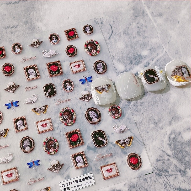 Αυτοκόλλητο νυχιών με ανάγλυφο σχέδιο | Υλικό PET | ΤΕΝΣΟΡ – νέα τεχνολογία