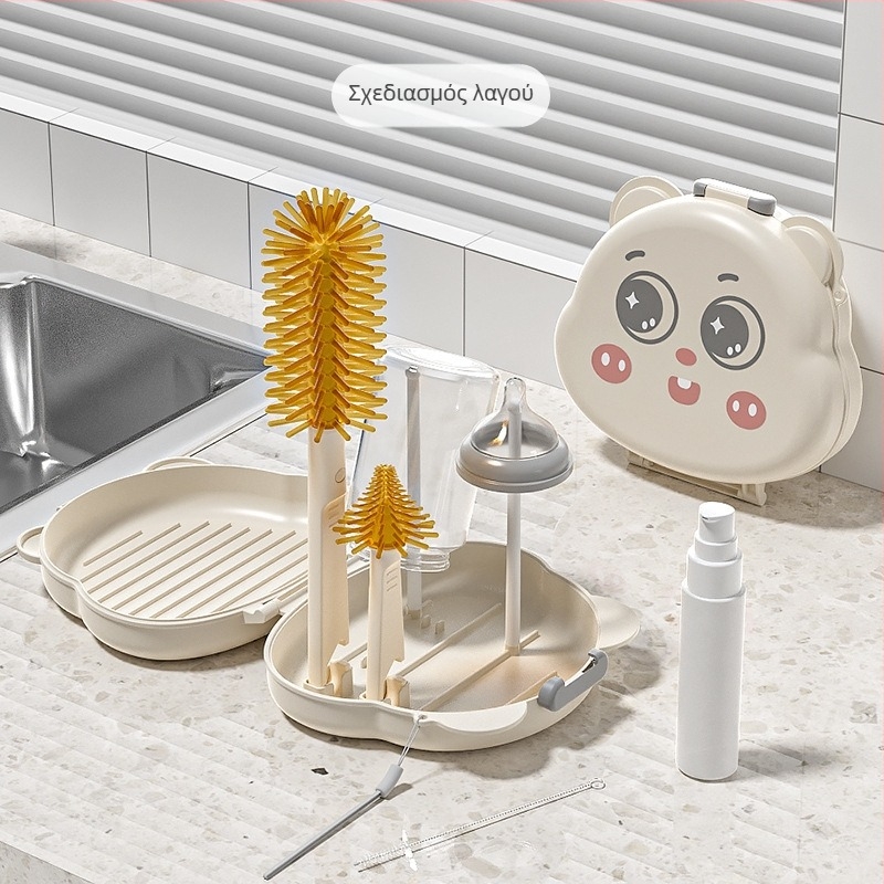 Youbeidi Σετ βούρτσων μπιμπερό σιλικόνης για μωρά – φορητό και συμπαγές, με βούρτσα για θηλή