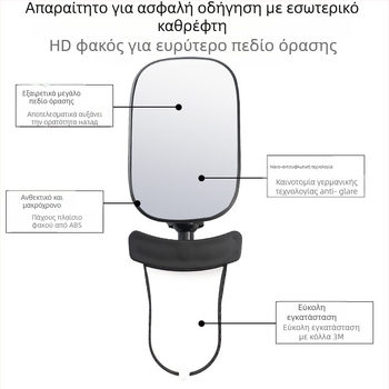 Εσωτερικός καθρέφτης αυτοκινήτου, 360° περιστροφή, ρυθμιζόμενος; καθρέφτης παρακολούθησης μωρού, για οχήματα με τέσσερις τροχούς