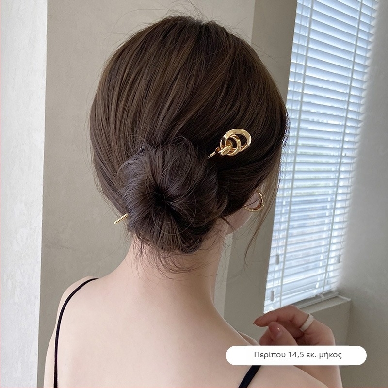Μεταλλική καρφί για τα μαλλιά σε κορεατικό στυλ, γεωμετρικός σχεδιασμός, ηλεκτροπλατίωση