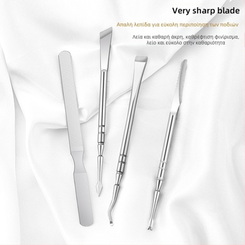 Ανοξείδωτο μαχαίρι περιποίησης ποδιών με απολεπιστικό πιρούνι για κάλους, τετράγωνη κεφαλή λείανσης, κουτί 300 τεμάχια