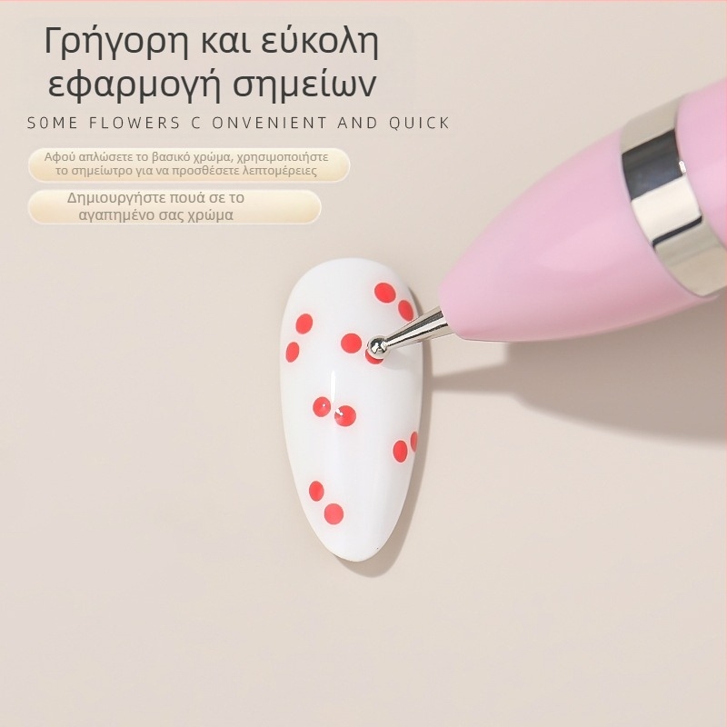 Πένα διάτρησης για μανικιούρ 4-σε-1 με χάντρες και διαμάντια, περιστρεφόμενο εργαλείο, μακριά πλαστική λαβή