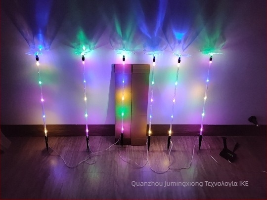 Φωτιστικό LED διακοσμητικό σε αλυσίδα για διαδρόμους με ηλιακή ενέργεια, 8 λειτουργίες, μοντέλο D120, IP55