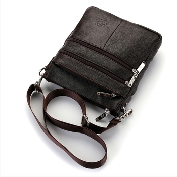 Ανδρική δερμάτινη τσάντα crossbody – δέρμα πρώτης στρώσης, αδιάβροχη, πολύ ελαφριά, προστασία κατά κλοπής, μεγάλη χωρητικότητα