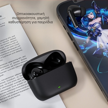 Ασύρματα TWS εν-ear ακουστικά, Bluetooth 5.0, εμβέλεια 10 μ, μπαταρία 4–8 ώρες, IPX5 αδιάβροχα, στερεοφωνικά