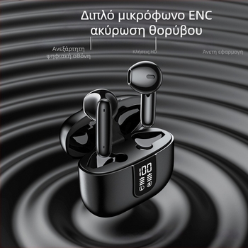Ακουστικά TWS παιχνιδιών με ENC διπλά μικρόφωνα, Bluetooth 5.2, χαμηλή καθυστέρηση, IPX5 αδιάβροχα, διάρκεια μπαταρίας 4–8 ωρών.