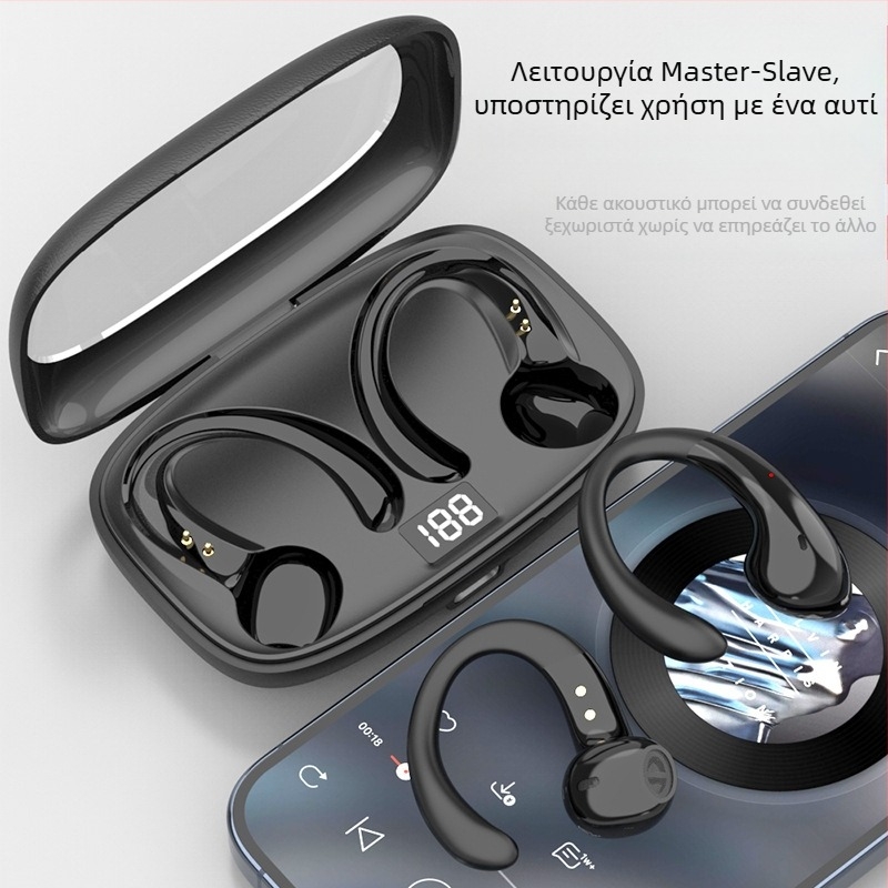 OWS-15 Ασύρματες Bluetooth ακουστικά για το αυτί (Bluetooth 5.3+EDR; εμβέλεια 10 μ.; διάρκεια μπαταρίας >8 h; μείωση θορύβου; στερεο ήχος)