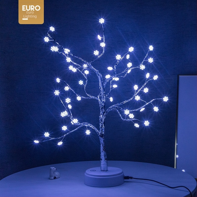 LED φώτα Χριστουγέννων σε σχήμα νιφάδας χιονιού για διακόσμηση σπιτιού και ξενοδοχείου, USB τροφοδοσία (4,5V), IP43, με ρυθμιζόμενη ένταση φωτισμού, Sanan Optoelectronics