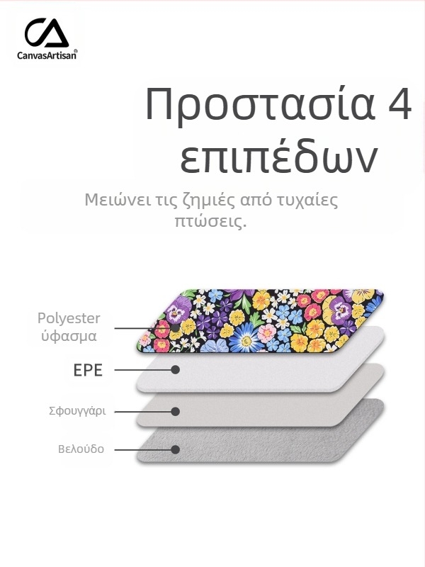 Θήκη φορητού υπολογιστή CanvasArtisan: αδιάβροχη και ανθεκτική στους κραδασμούς, επένδυση πολυεστέρα, φλοράλ μοτίβο, στυλ χαλαρού ταξιδιού, λανσαρισμένη άνοιξη 2025