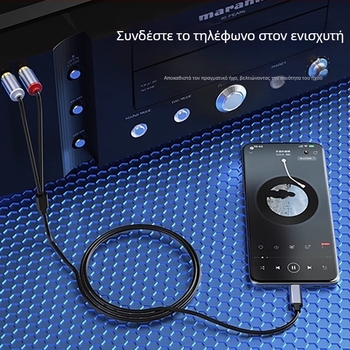 Type-C σε Lotus Head διπλό καλώδιο ήχου για ηχεία και ενισχυτές, επίχρυσος πυρήνας χαλκού, νάιλον πλεκτό περίβλημα, ROHS συμβατό